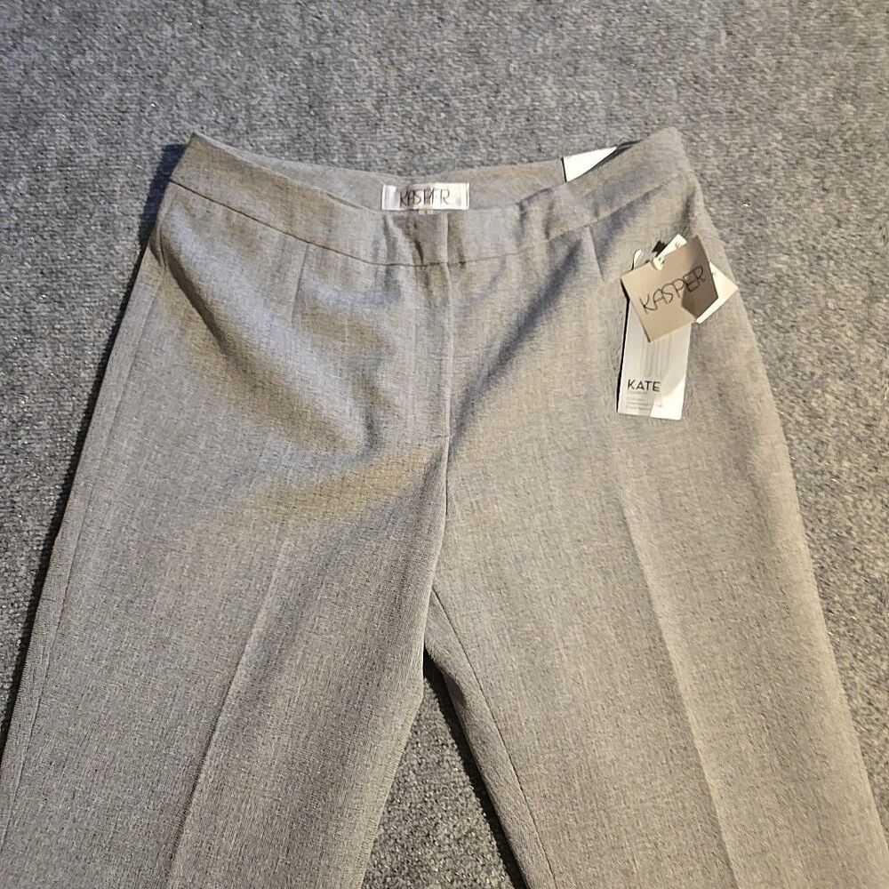 Kasper Dress Pants Womens Size 4 Gray Kate Classic Straight NEW NWT Polyester - Picture 3 of 13